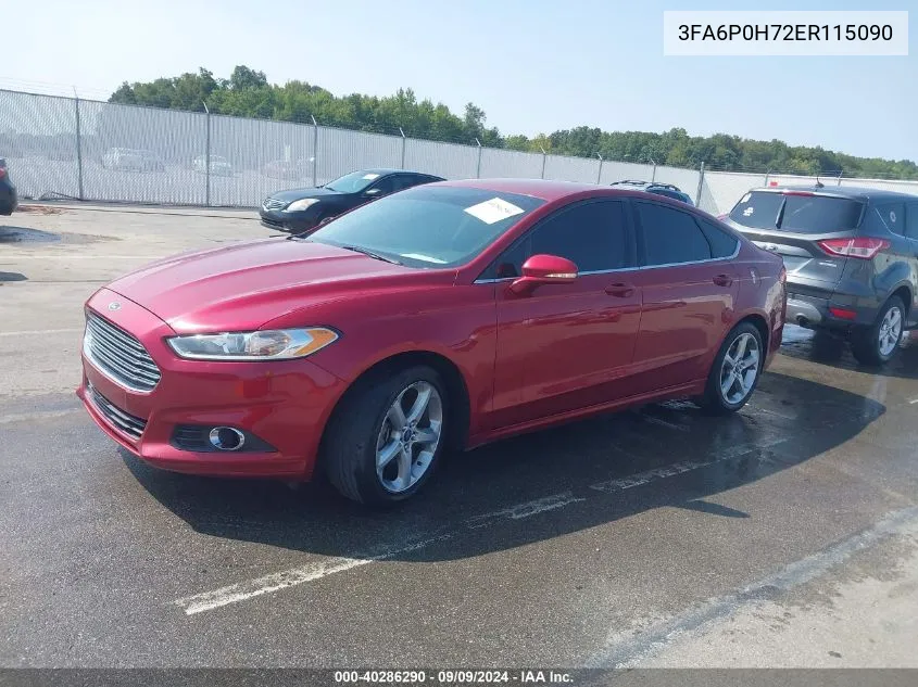 3FA6P0H72ER115090 2014 Ford Fusion Se