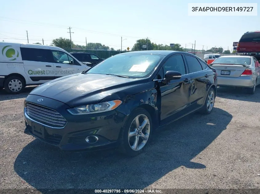 2014 Ford Fusion Se VIN: 3FA6P0HD9ER149727 Lot: 40297795