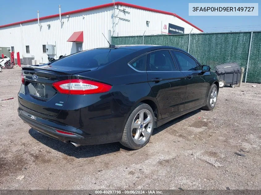 2014 Ford Fusion Se VIN: 3FA6P0HD9ER149727 Lot: 40297795