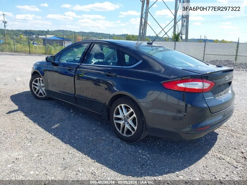 2014 Ford Fusion Se VIN: 3FA6P0H77ER297322 Lot: 40299254