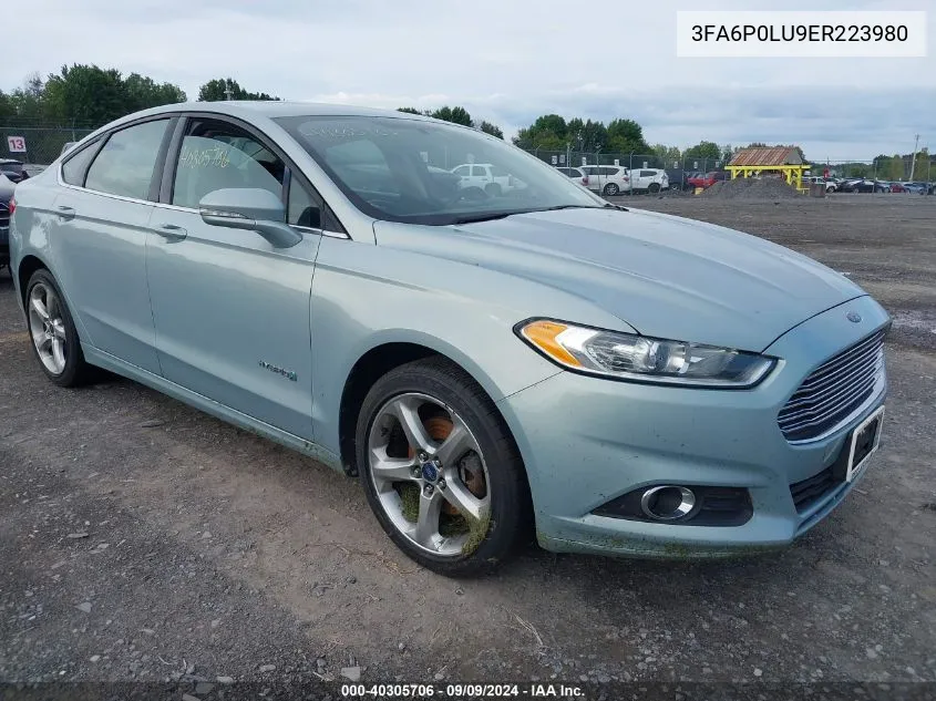 3FA6P0LU9ER223980 2014 Ford Fusion Hybrid Se