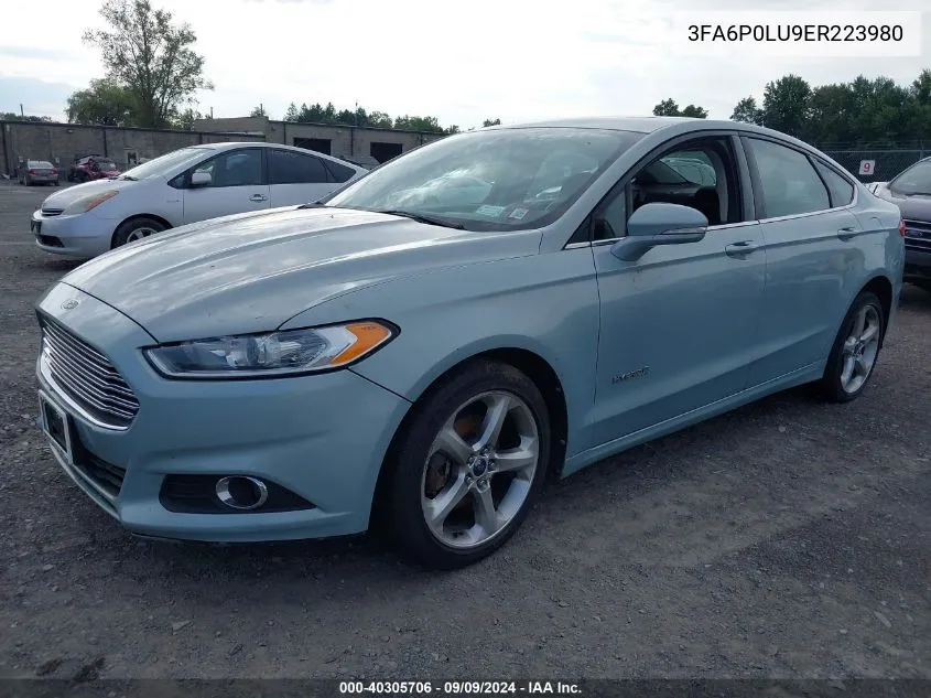 3FA6P0LU9ER223980 2014 Ford Fusion Hybrid Se