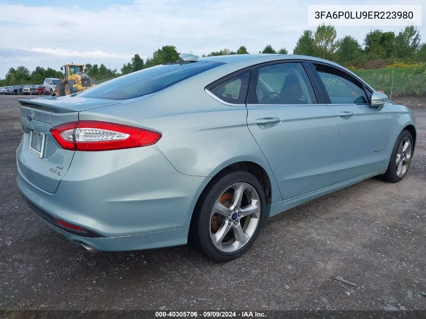 3FA6P0LU9ER223980 2014 Ford Fusion Hybrid Se