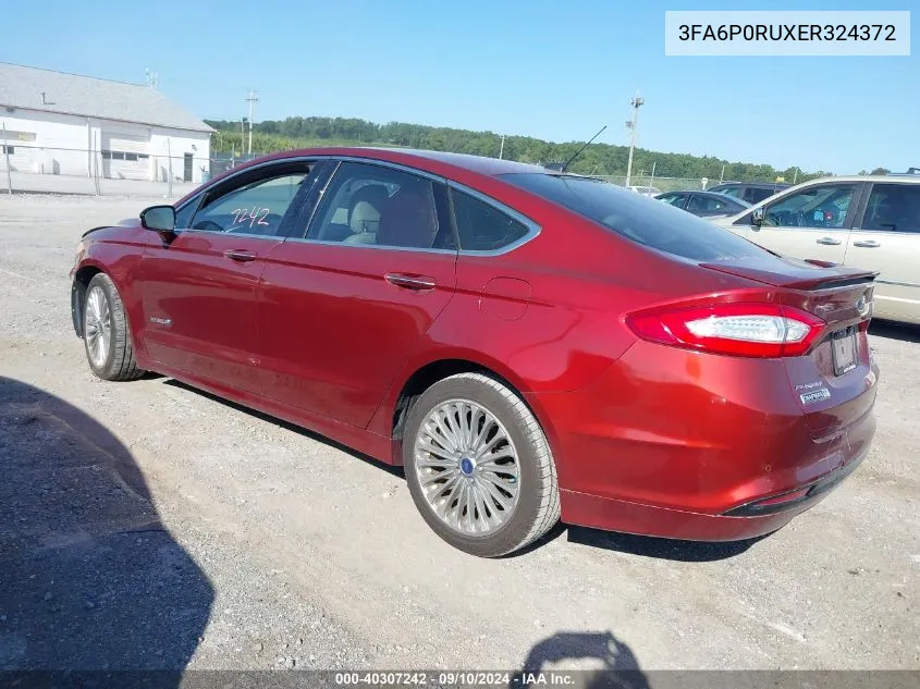 2014 Ford Fusion Hybrid Titanium Hev VIN: 3FA6P0RUXER324372 Lot: 40307242