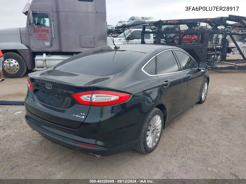 3FA6P0LU7ER28917 2014 Ford Fusion Se Hybrid