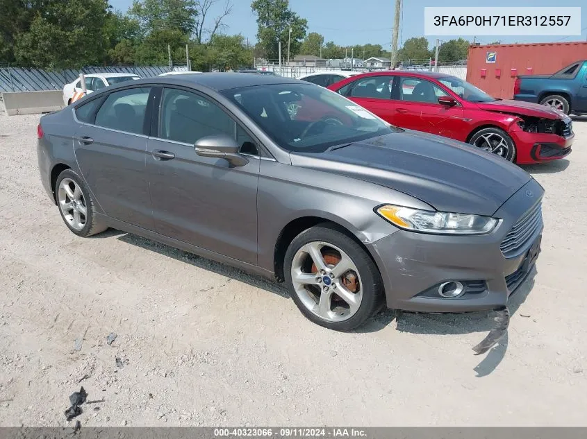 2014 Ford Fusion Se VIN: 3FA6P0H71ER312557 Lot: 40323066