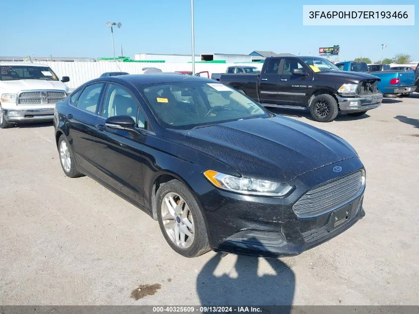 2014 Ford Fusion Se VIN: 3FA6P0HD7ER193466 Lot: 40325609