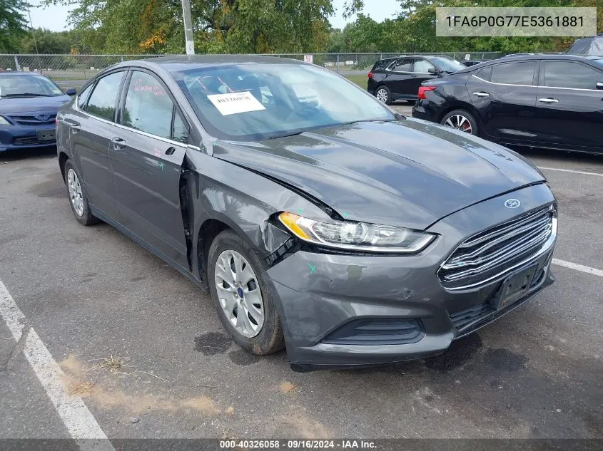 2014 Ford Fusion S VIN: 1FA6P0G77E5361881 Lot: 40326058