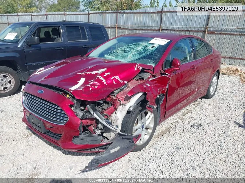 2014 Ford Fusion Se VIN: 1FA6P0HD4E5397029 Lot: 40333904