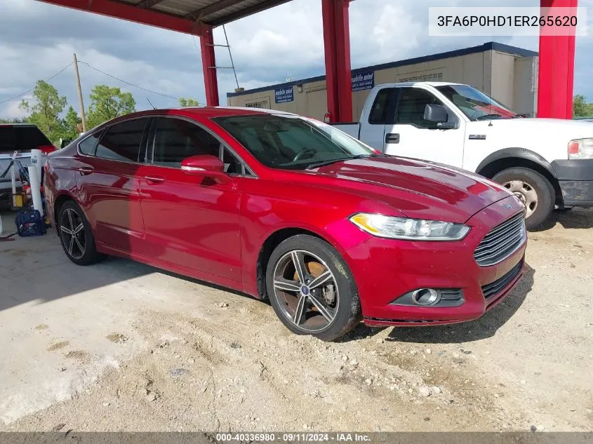 2014 Ford Fusion Se VIN: 3FA6P0HD1ER265620 Lot: 40336980