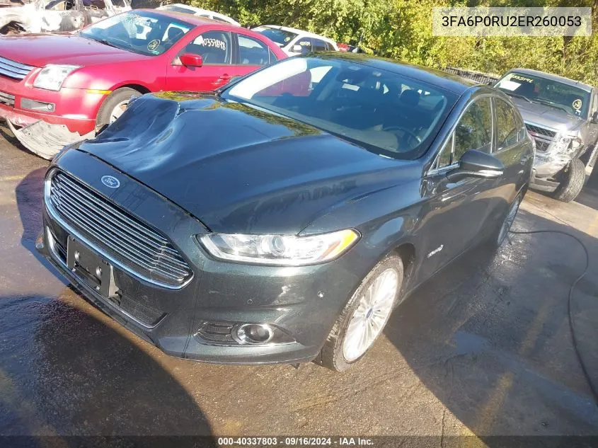 2014 Ford Fusion Hybrid Titanium VIN: 3FA6P0RU2ER260053 Lot: 40337803