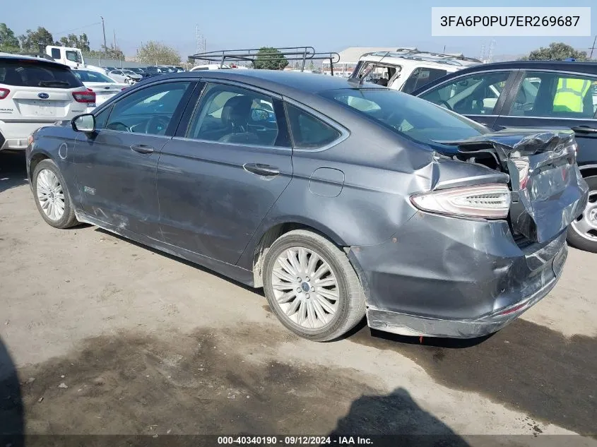 2014 Ford Fusion Se Phev VIN: 3FA6P0PU7ER269687 Lot: 40340190