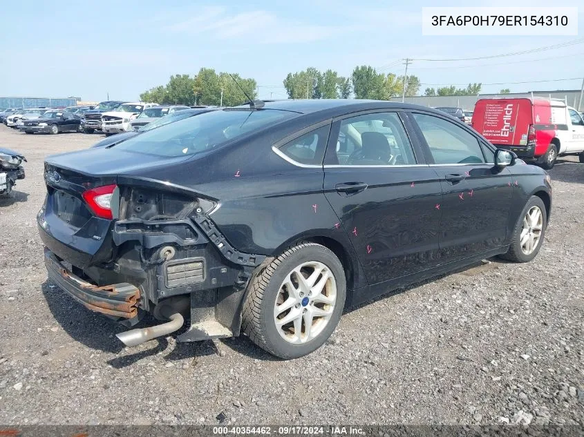 2014 Ford Fusion Se VIN: 3FA6P0H79ER154310 Lot: 40354462