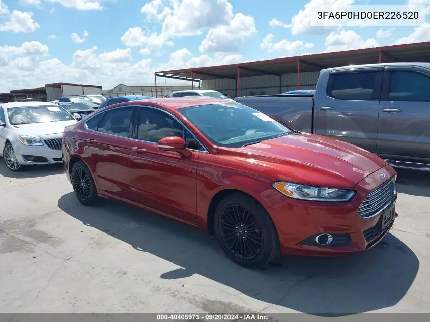 2014 Ford Fusion Se VIN: 3FA6P0HD0ER226520 Lot: 40405973