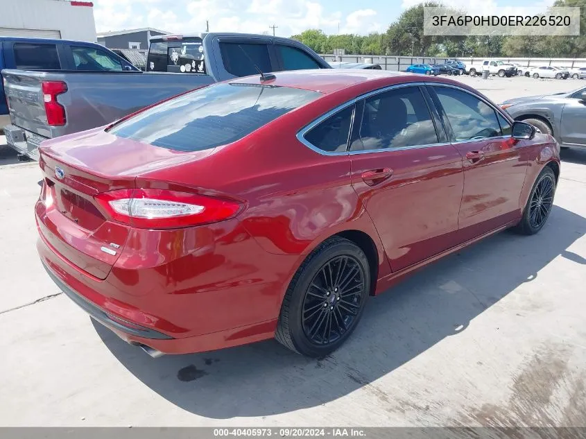 3FA6P0HD0ER226520 2014 Ford Fusion Se