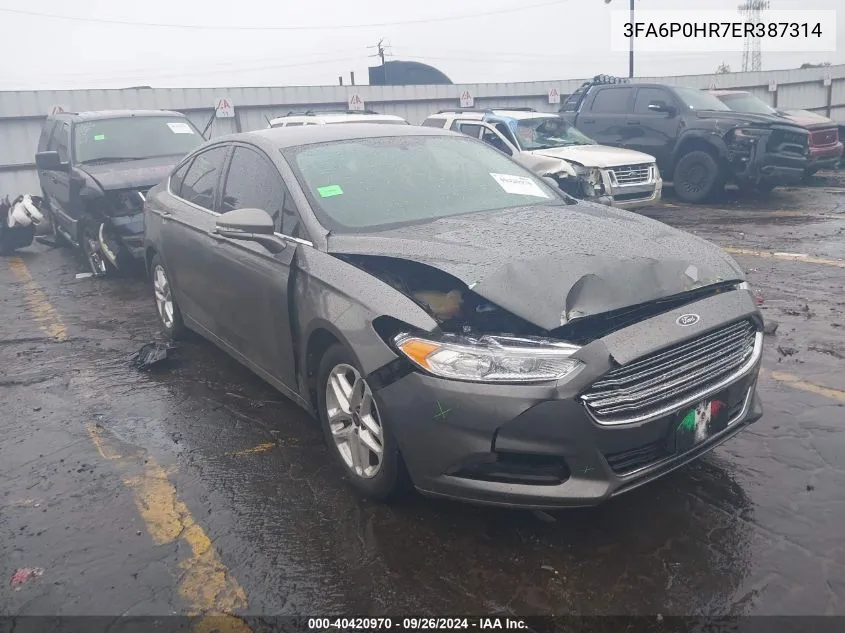 2014 Ford Fusion Se VIN: 3FA6P0HR7ER387314 Lot: 40420970