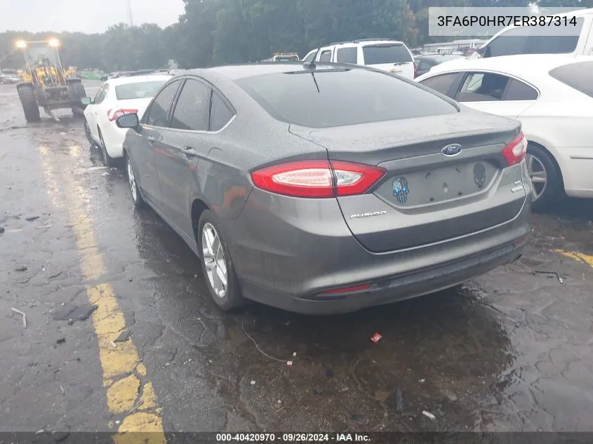 2014 Ford Fusion Se VIN: 3FA6P0HR7ER387314 Lot: 40420970