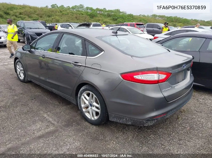 2014 Ford Fusion Se VIN: 1FA6P0H76E5370859 Lot: 40496653