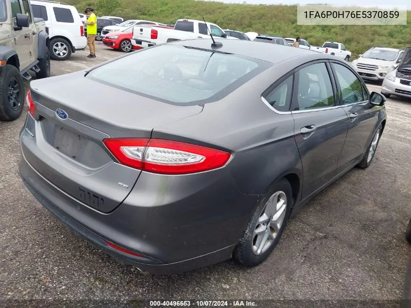 2014 Ford Fusion Se VIN: 1FA6P0H76E5370859 Lot: 40496653