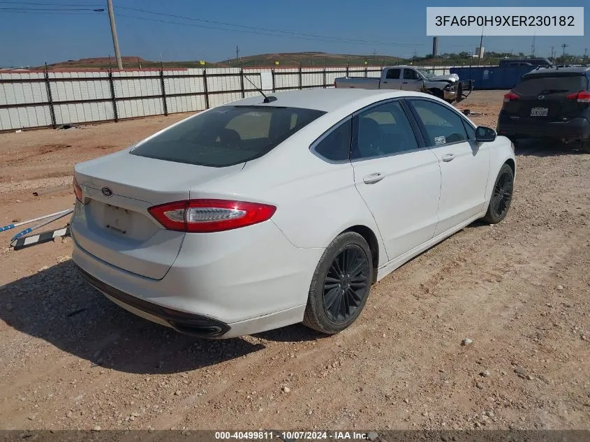 2014 Ford Fusion Se VIN: 3FA6P0H9XER230182 Lot: 40499811