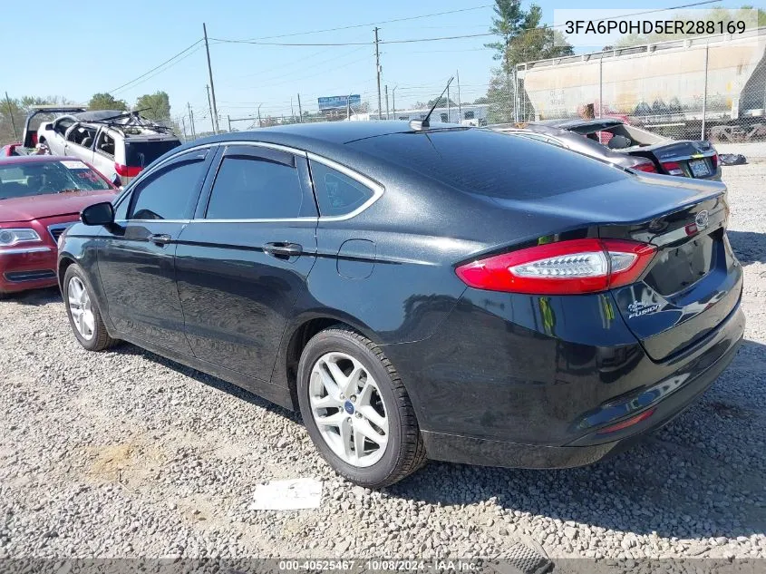 2014 Ford Fusion Se VIN: 3FA6P0HD5ER288169 Lot: 40525467