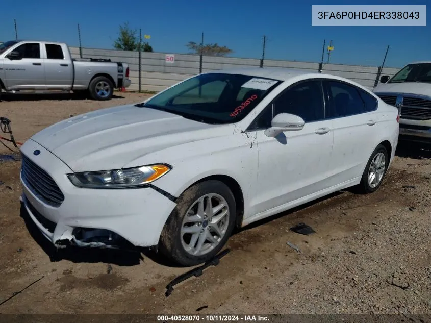 2014 Ford Fusion Se VIN: 3FA6P0HD4ER338043 Lot: 40528070