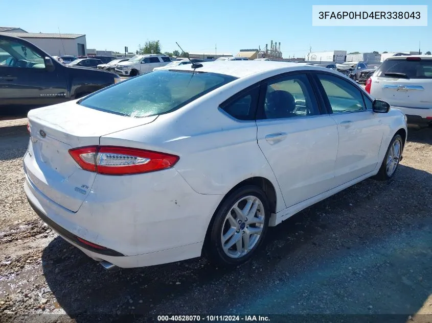 2014 Ford Fusion Se VIN: 3FA6P0HD4ER338043 Lot: 40528070