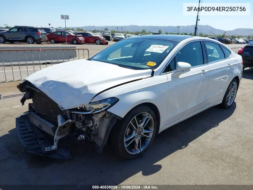 3FA6P0D94ER250756 2014 Ford Fusion Titanium