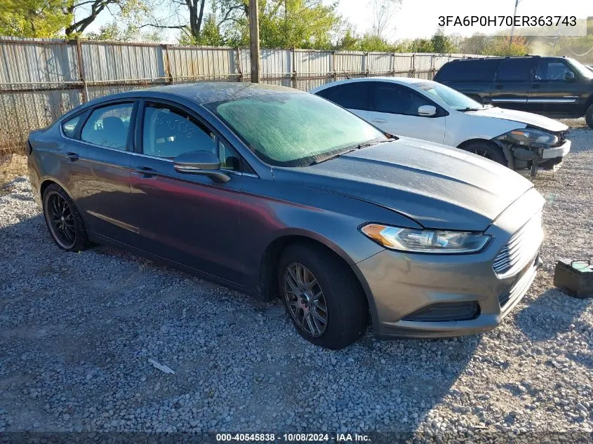 3FA6P0H70ER363743 2014 Ford Fusion Se