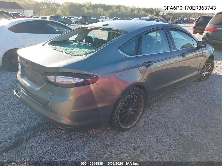 3FA6P0H70ER363743 2014 Ford Fusion Se