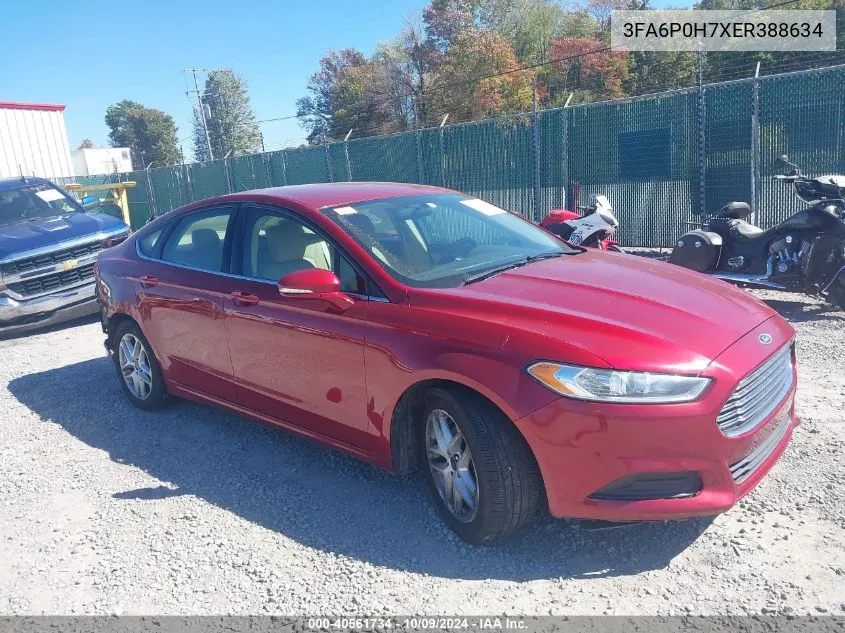 2014 Ford Fusion Se VIN: 3FA6P0H7XER388634 Lot: 40561734