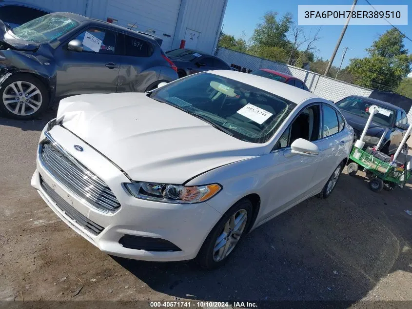 2014 Ford Fusion Se VIN: 3FA6P0H78ER389510 Lot: 40571741