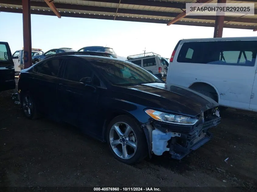 2014 Ford Fusion Se VIN: 3FA6P0H79ER292025 Lot: 40576960