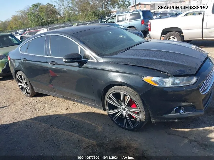 2014 Ford Fusion Se VIN: 3FA6P0H94ER338152 Lot: 40577900