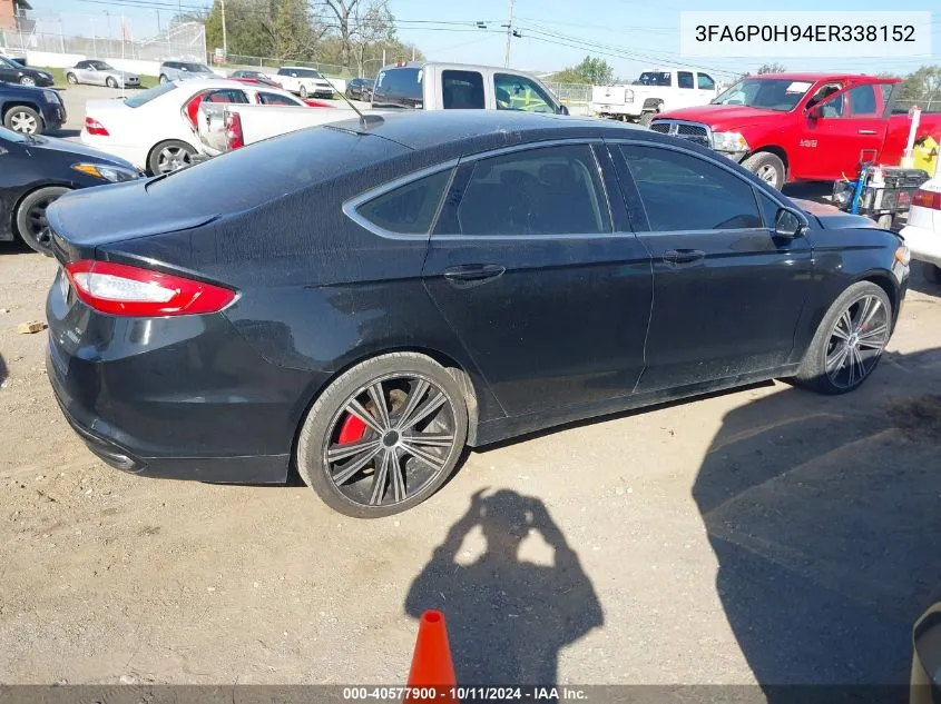 2014 Ford Fusion Se VIN: 3FA6P0H94ER338152 Lot: 40577900