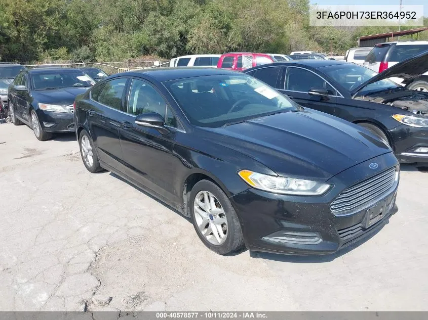 2014 Ford Fusion Se VIN: 3FA6P0H73ER364952 Lot: 40578577