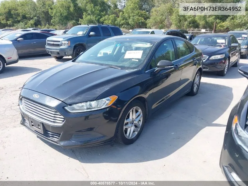 2014 Ford Fusion Se VIN: 3FA6P0H73ER364952 Lot: 40578577