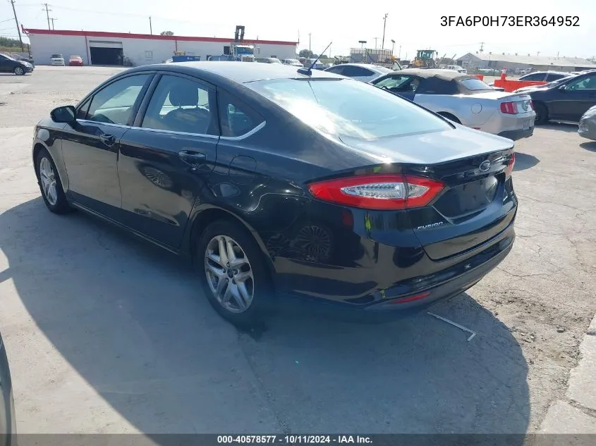 2014 Ford Fusion Se VIN: 3FA6P0H73ER364952 Lot: 40578577