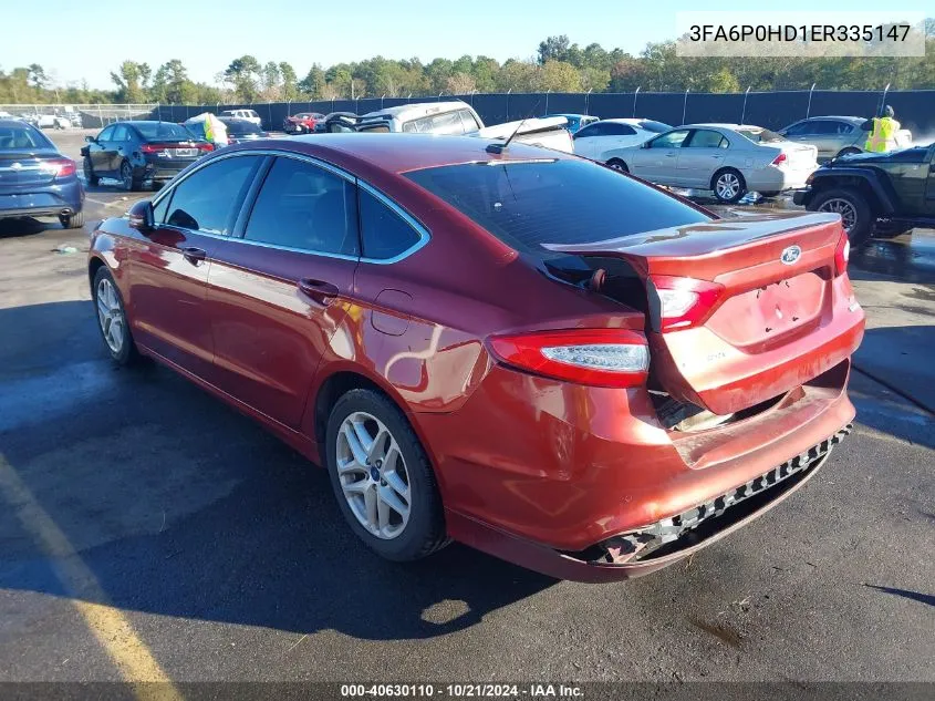 3FA6P0HD1ER335147 2014 Ford Fusion Se