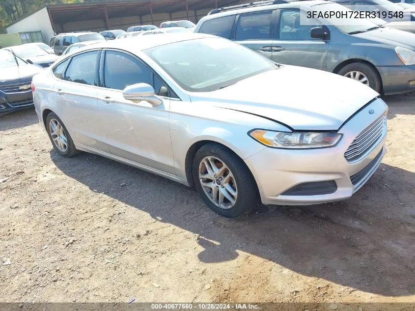 2014 Ford Fusion Se VIN: 3FA6P0H72ER319548 Lot: 40677660