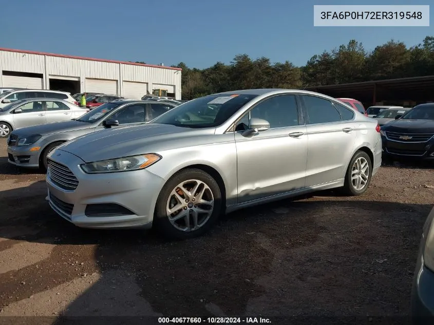 2014 Ford Fusion Se VIN: 3FA6P0H72ER319548 Lot: 40677660