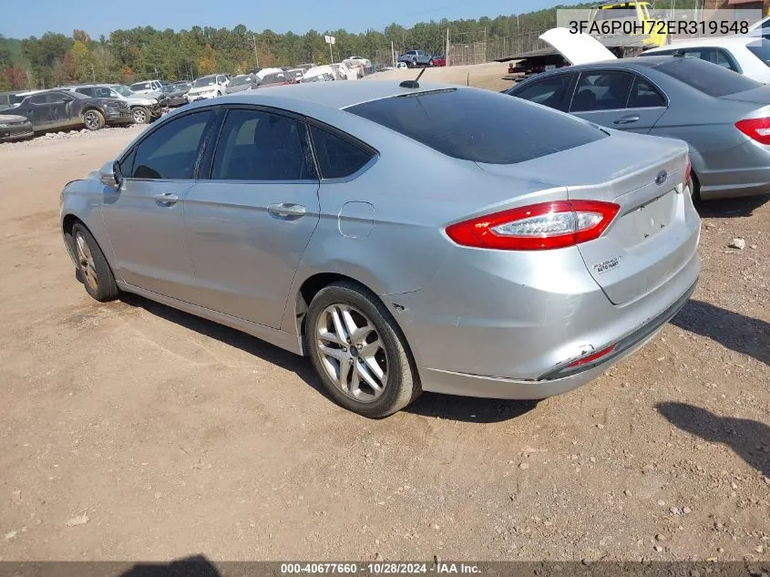 2014 Ford Fusion Se VIN: 3FA6P0H72ER319548 Lot: 40677660