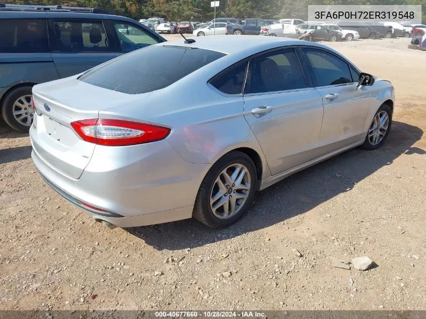 2014 Ford Fusion Se VIN: 3FA6P0H72ER319548 Lot: 40677660