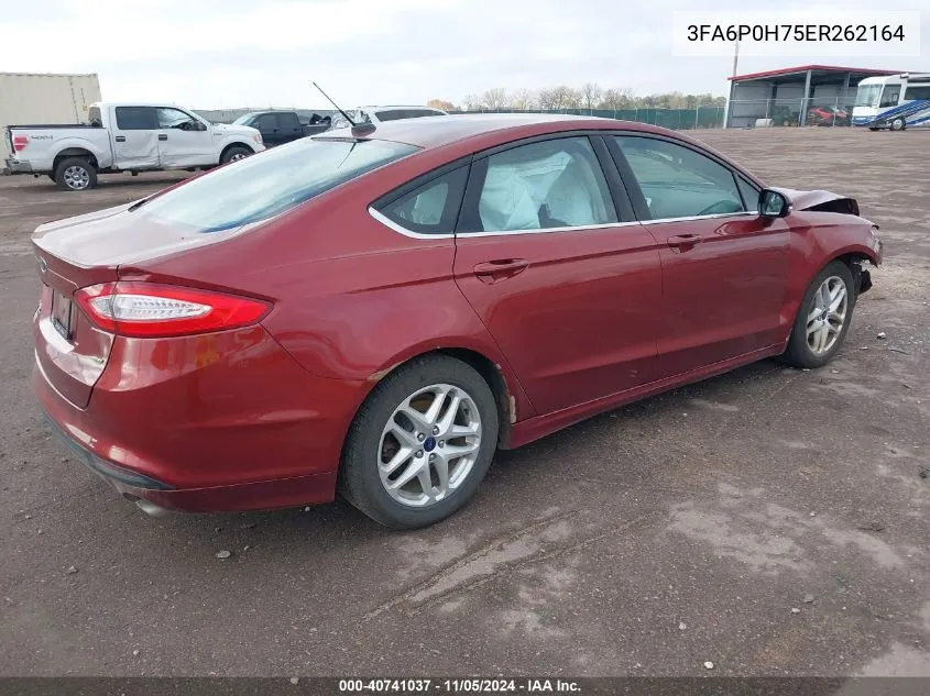 2014 Ford Fusion Se VIN: 3FA6P0H75ER262164 Lot: 40741037