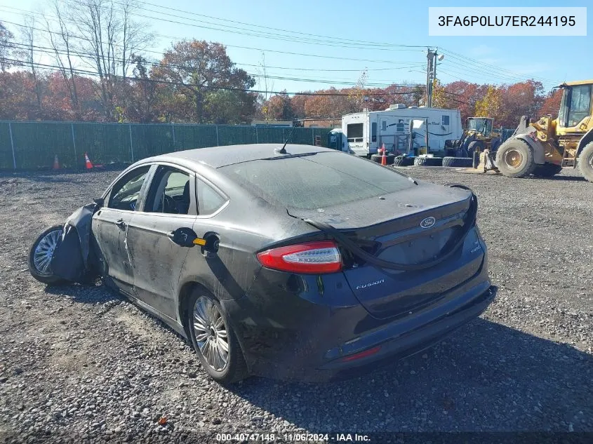 2014 Ford Fusion Hybrid Se VIN: 3FA6P0LU7ER244195 Lot: 40747148