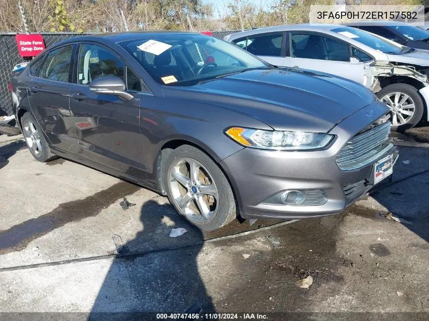 2014 Ford Fusion Se VIN: 3FA6P0H72ER157582 Lot: 40747456