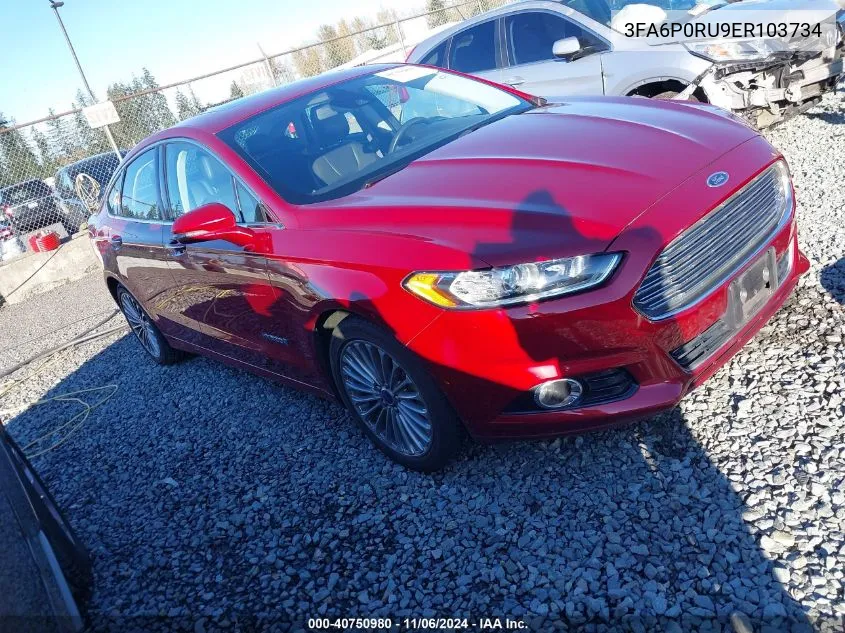 2014 Ford Fusion Hybrid Titanium VIN: 3FA6P0RU9ER103734 Lot: 40750980