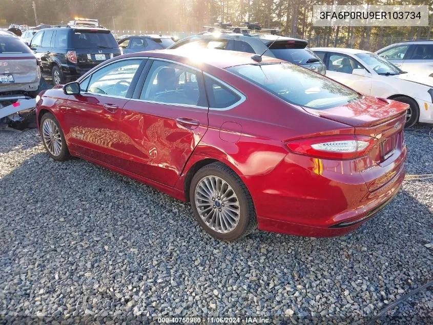 2014 Ford Fusion Hybrid Titanium VIN: 3FA6P0RU9ER103734 Lot: 40750980