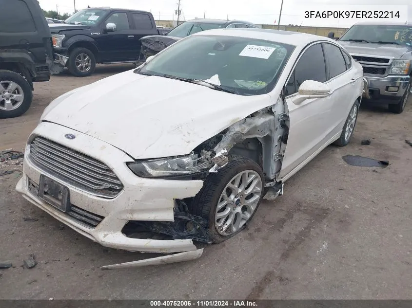 3FA6P0K97ER252214 2014 Ford Fusion Titanium