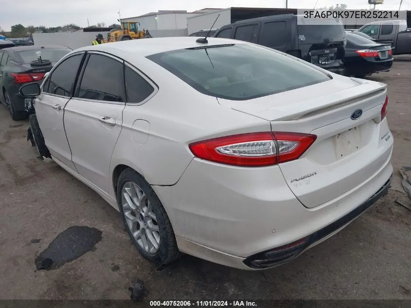 3FA6P0K97ER252214 2014 Ford Fusion Titanium